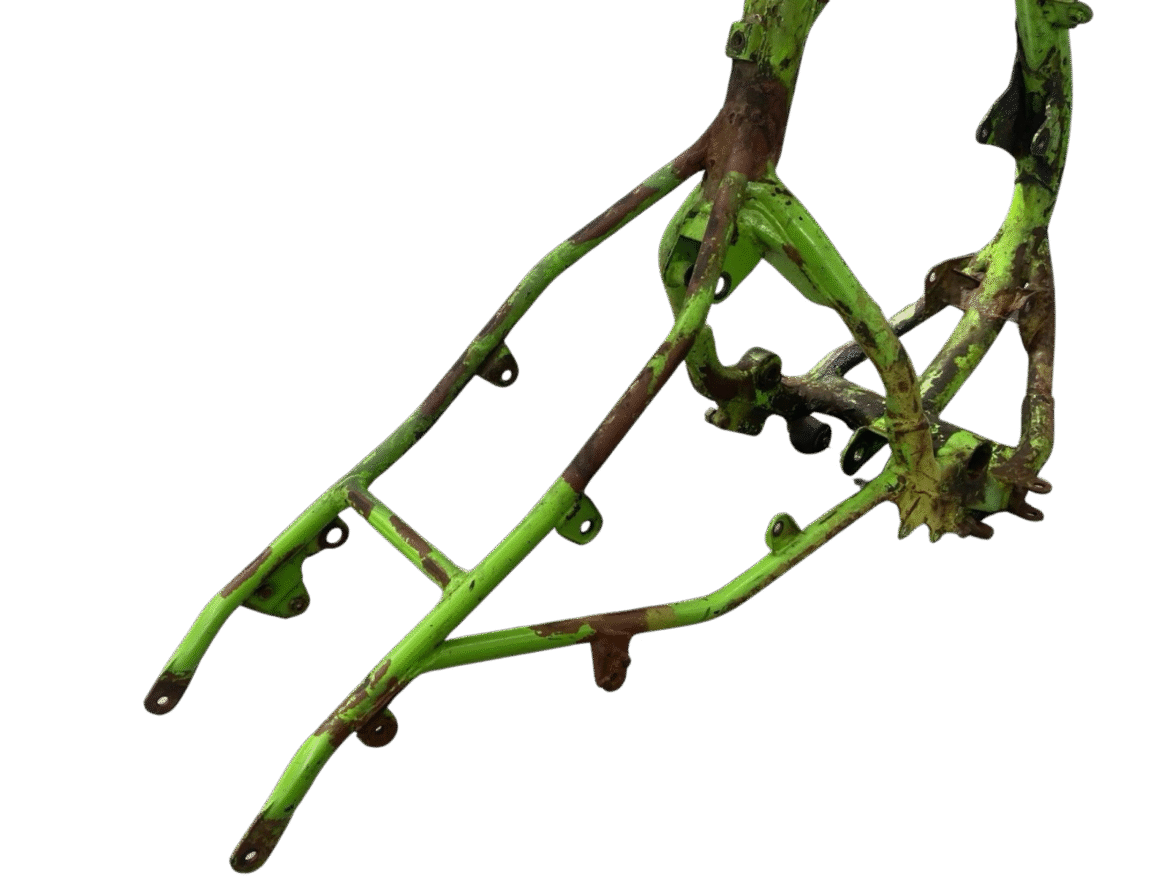 kawasaki kx100 1990 main frame rear subframe view