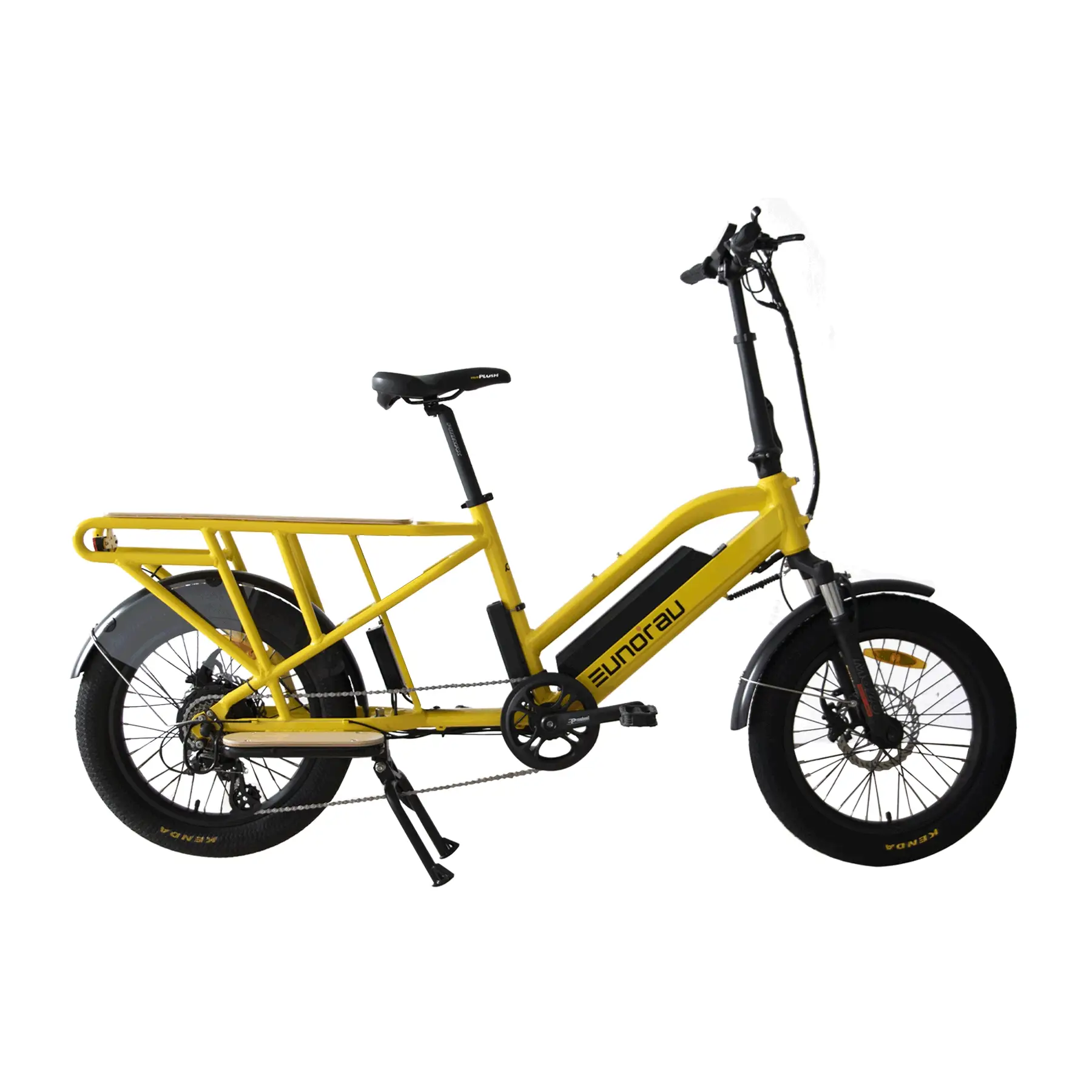 Yellow EUNORAU G30-CARGO X2.0 electric cargo bike
