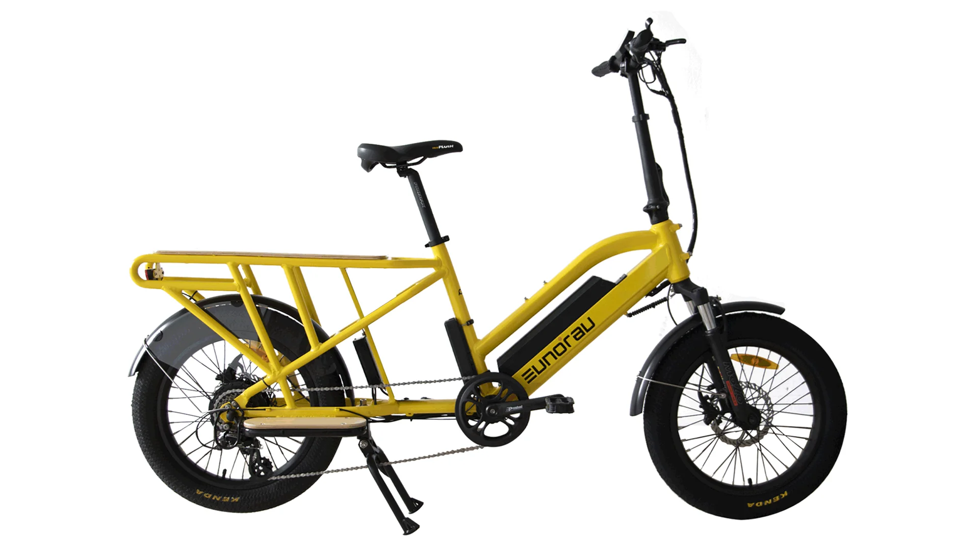 Yellow EUNORAU G30-CARGO X2.0 electric cargo bike