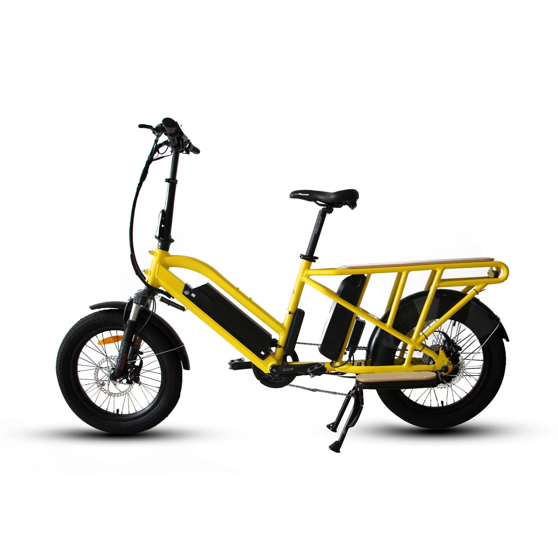 Yellow EUNORAU G30-CARGO X2.0 electric cargo bike